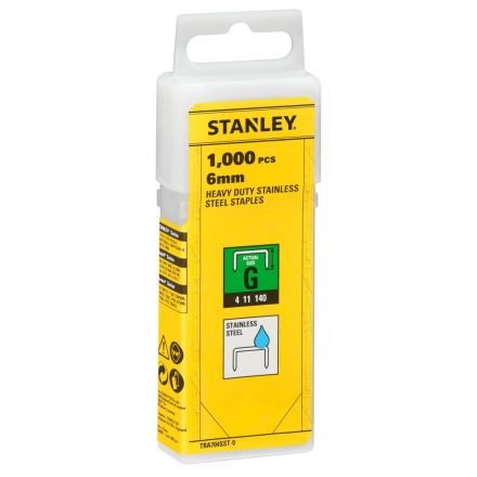 Stanley  TRA704SST-0 Rozsdamentes tűzőgépkapocs (G) 6mm 1000db/csomag