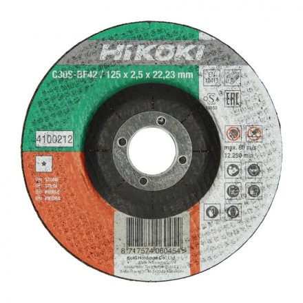 Hikoki  4100212 Vágótárcsa 125x2,5x22,23mm KŐ