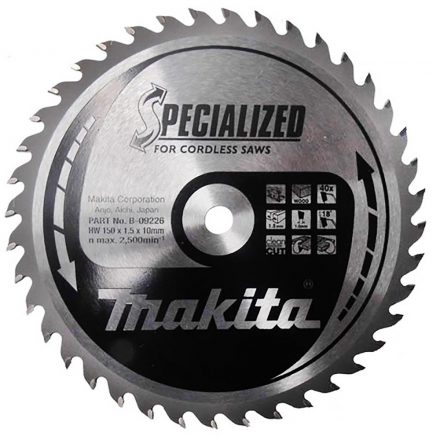 Makita  B-09226 Körfűrésztárcsa akkus 150/10mm Z40