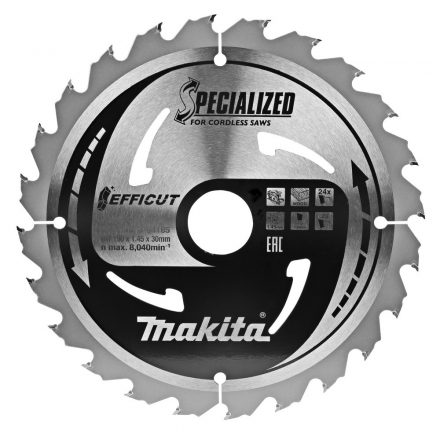 Makita  B-64185 EFFICUT Körfűrésztárcsa 190mm f:30 Z24