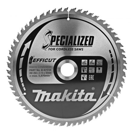 Makita  B-67234 EFFICUT Körfűrésztárcsa 260mm f:30 Z60