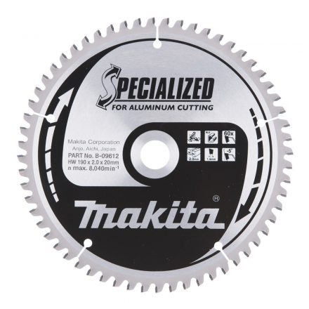 Makita  B-09612 Körfűrésztárcsa alu 190/20mm Z60