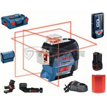 Bosch  GLL3-80C Vonallézer+LR7 vevő L-Boxxban (piros) 0601063R05