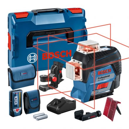 Bosch  GLL3-80C Vonallézer+LR7 vevő L-Boxxban (piros) 0601063R05