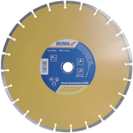 Dedra  H1160 LASER Gyémánt vágótárcsa szegmentált, beton/vasbeton/kő/aszfalt 350x25,4mm