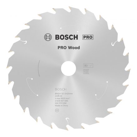 Bosch 2608837685 Körfűrésztárcsa 165x20mm T24