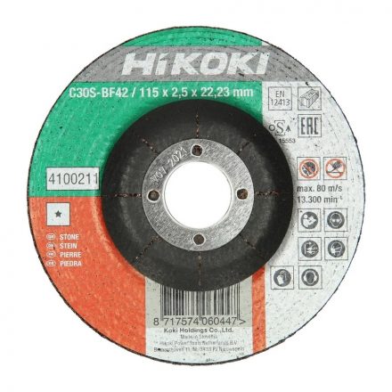 Hikoki  4100211 Vágótárcsa 115x2,5x22,23mm KŐ