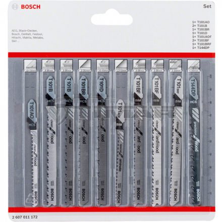 Bosch 2607011172 Szúrófűrészlap készlet Clean for Wood and Hard Wood 10 részes