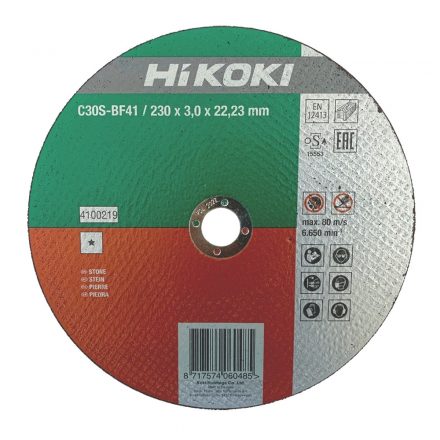 Hikoki  4100219 Vágótárcsa 230x3,0x22,23mm KŐ