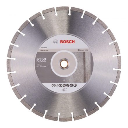 Bosch Standard for Concrete Gyémánt vágótárcsa szegmentált, beton/vasbeton 350x20/25,4mm 2608602544