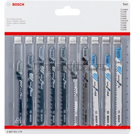 Bosch 2607011170 Szúrófűrészlap készlet  Wood and Metal 10részes