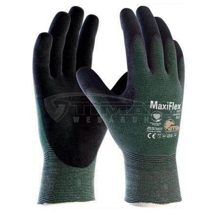 Munkavédelmi  Kesztyű ATG 34-8743 MaxiFlex Cut Zöld nitril mártott, vágásbiztos  10/XL