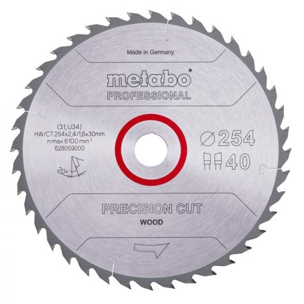 Metabo  628059000 Körfűrésztárcsa 254x30mm HW/CT