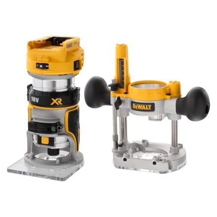 DeWalt  DCW604N-XJ Akkus felsőmaró/élmaró 2az1-ben 18V akku és töltő nélkül, karton