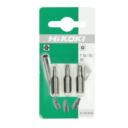 Hikoki  4100304 Csavarozó bitfej, torx/lyukas TR10/TR15/TR20x25mm 3db