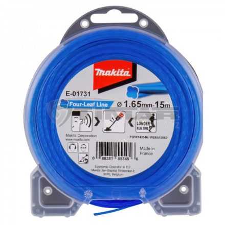 Makita  E-01731 Damil 1,65mm (15m), kék, négylevelű