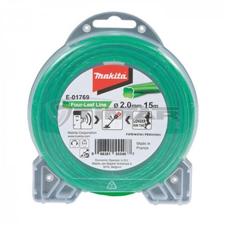 Makita  E-01769 Damil 2.0mm (15m), zöld, négylevelű