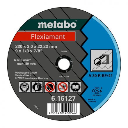 Metabo  616127000 Flexiamant vágótárcsa 230x3,0x22,23mm FÉM/ACÉL