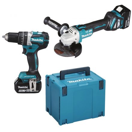 Makita  DLX2272TJ Akkus gép szett (DHP484Z+DGA513Z) 18V LXT 2x5,0Ah MakPac koffer