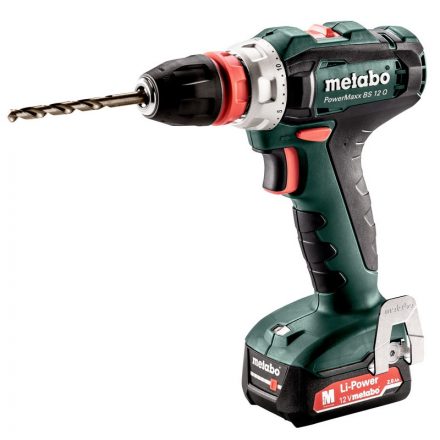 Metabo  PowerMaxx BS12Q Akkus fúrócsavarozó 12V Li-Power 2x2,0Ah, metaBOX 118 601037500