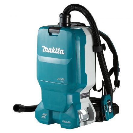 Makita  DVC665Z Akkus háti porszívó AWS 2x18V LXT akku és töltő nélkül HEPA szűrő, 6L