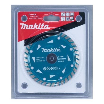 Makita  D-41626 Turbo Long-Life Gyémánt vágótárcsa folyamatos, beton 115x22,23mm