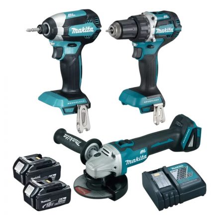 Makita DLX3125TX1 Akkus gép szett (DDF484+DGA506+DTD153) 18V LXT 2x5,0Ah