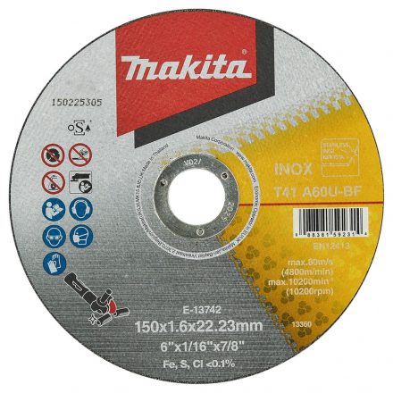 Makita  E-13742 Vágótárcsa 150x1,6x22,23mm Inox