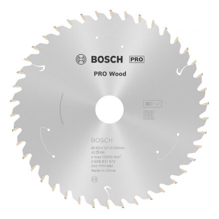 Bosch 2608837672 Körfűrésztárcsa 140x1,5/1x20 T42 Standard for Wood, akkus fűrészhez