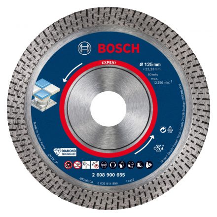 Bosch EXPERT HardCeramic Gyémánt vágótárcsa folyamatos, csempe/kő 125x22,23mm 2608615077/2608900655