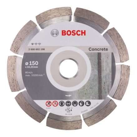 Bosch Standard for Concrete Gyémánt vágótárcsa szegmentált, beton/vasbeton 150x22,23mm 2608602198