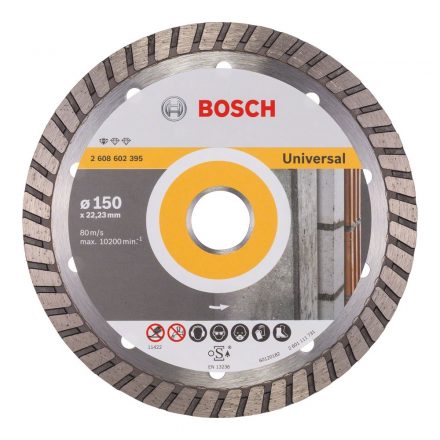 Bosch Standard for Universal Turbo Gyémánt vágótárcsa folyamatos, beton/tégla/kő 150x22,23mm 2608602395