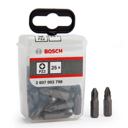 Bosch 2607002798 Csavarozó bitfej, extra kemény, pozidrive TicTac dobozban PZ2x25mm 25db