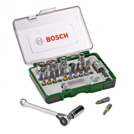 Bosch 2607017160 Csavarozófej -és dugókulcskészlet 27 részes