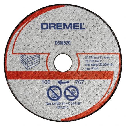 Dremel 2615S520JB DSM520 Vágókorong FALAZAT, 20mm 2db