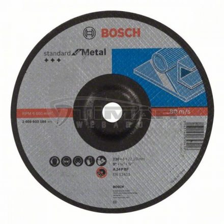 Bosch 2608603184 Nagyolótárcsa, hajlított 230mm,22,23mm,6,0 mm Standard for Metal