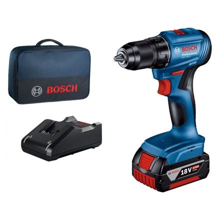 Bosch GSR185-LI Akkus fúrócsavarozó 18V 1x4,0Ah +GAL18V-40 töltő, vászontáska 06019K3005