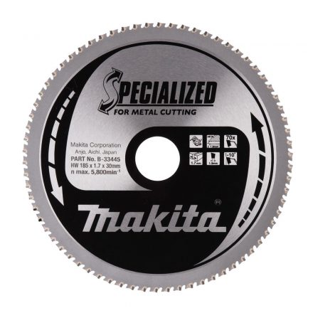 Makita  B-33445 Körfűrésztárcsa fémvágóhoz 185x30mm (vékony hullámlemez)