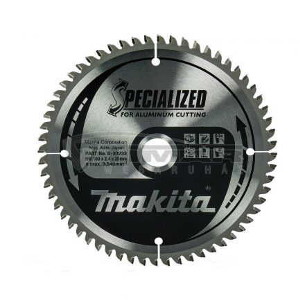 Makita  B-33233 Körfűrésztárcsa alu 160/20mm Z60