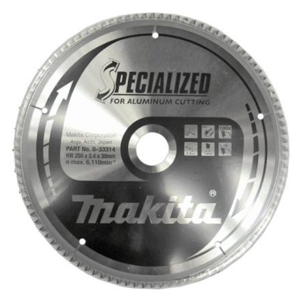 Makita  B-33314 Specialized Körfűrésztárcsa keményfémlapkás 250x30mm 100fogas ALU