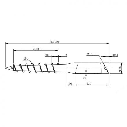 DRT G 68X650x2 Talajcsavar