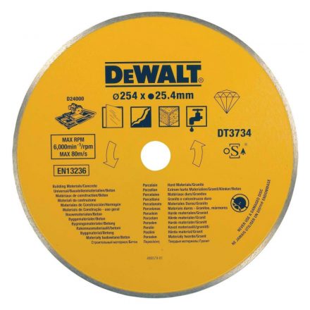 DeWalt  DT3734-XJ Gyémánt vágótárcsa folyamatos, csempe/kerámia 254x25,4mm