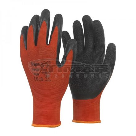 Munkavédelmi  Kesztyű Fekete-piros latex mártott TOP_HANDY-10  10/XL