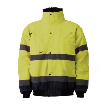 Munkavédelmi  Pilóta dzseki TOP_HAWK_FLUO Hi-Vis 2XL-es jólláthatósági sárga ki-, levehető bélés és ujjak