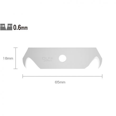 Olfa  Biztonsági pót horgaspenge, kétoldalú 18mm/0,6mm/5db  HOB-2/5