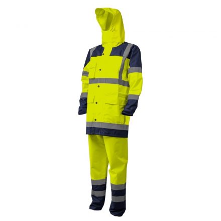 Munkavédelmi  Esőruha 2 részes HI-VIZ HYDRA XL-es jólláthatósági sárga-kék 7HYDYXL