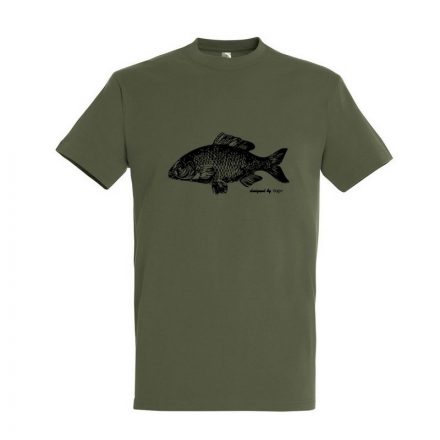 Munkavédelmi  Póló TOP_PK-H_CARP 2XL-es khaki, ponty minta, kereknyakú, 100% pamut