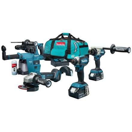 Makita  DLX4155TX1 Akkus gép szett (DDF486+DGA504+DHR243+DTD153+DX07) 18V LXT 2x5,0Ah