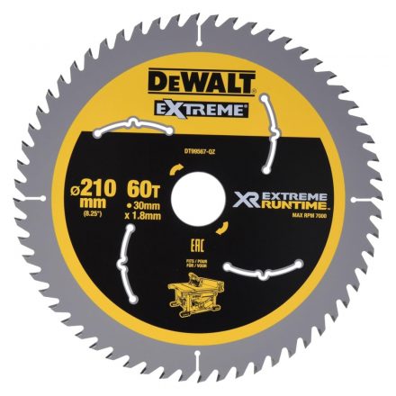 DeWalt  DT99567-QZ Körfűrésztárcsa, keményfémlapkás 210x30mm 60fogas FA/SZÖGES FA