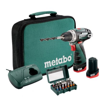 Metabo  PowerMaxx BS Set Akkus fúrócsavarozó 12V Li-Power 2x2,0Ah, vászontáska 600079510